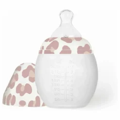 Biberon en silicone médical et tétine physiologique Graouu | Rose pâle