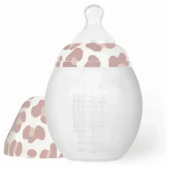 Biberon en silicone médical et tétine physiologique Graouu | Rose pâle