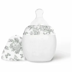Biberon en silicone médical et tétine physiologique Toile de Jouy - Elhée x Tartine et Chocolat | Gris