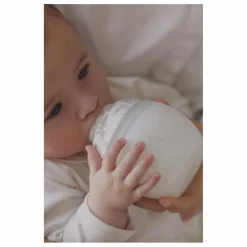Biberon en silicone médical et tétine physiologique Toile de Jouy - Elhée x Tartine et Chocolat | Gris
