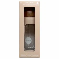 Biberon en verre à col large avec housse de protection Débit moyen | Sable