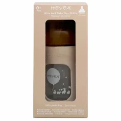 Biberon en verre à col large avec housse de protection Débit lent | Sable