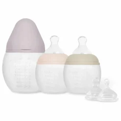 Biberons en silicone médical et tétine physiologique Buddy - Set de 3 | Nude