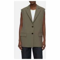 Blazer Sans Manches | Vert kaki