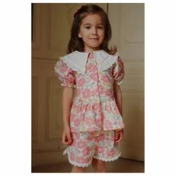 Blouse à Col Cœur Coton Bio | Rose