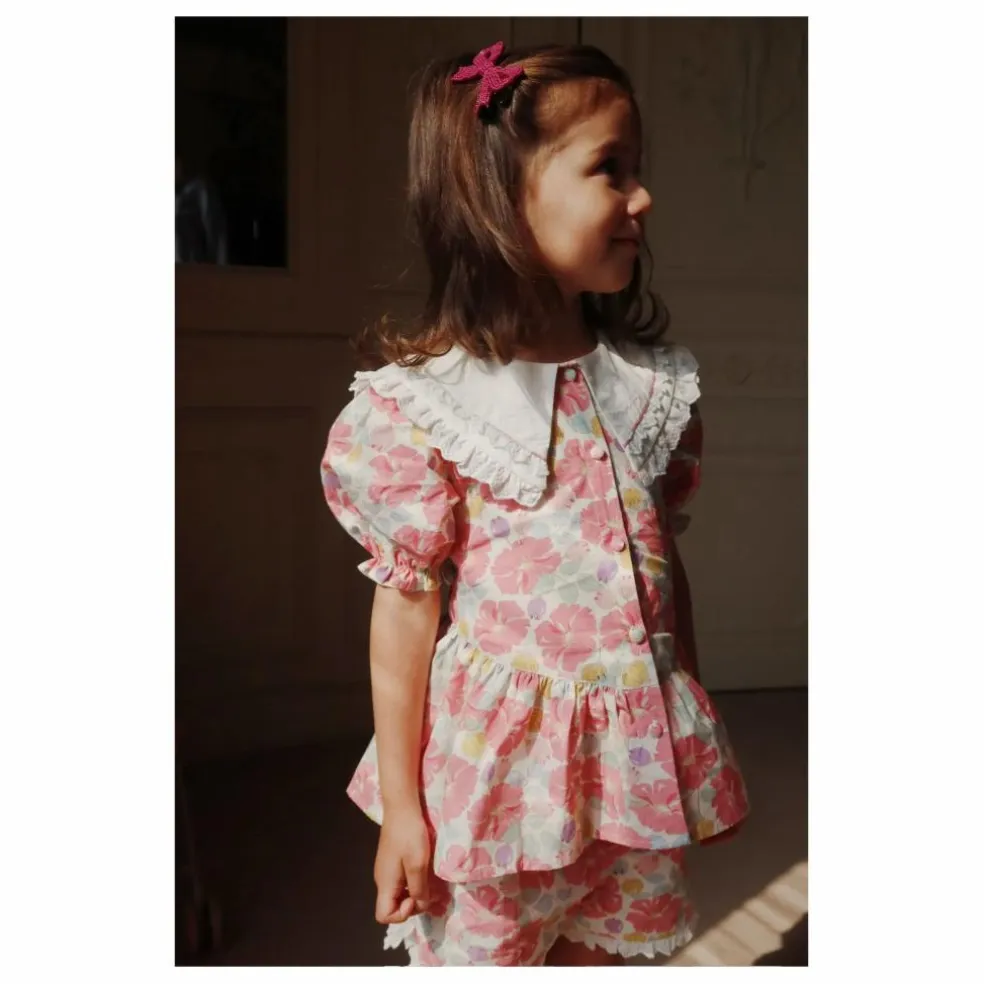 Blouse à Col Cœur Coton Bio | Rose