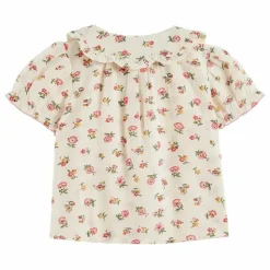 Blouse à Col Fleurs | Ecru