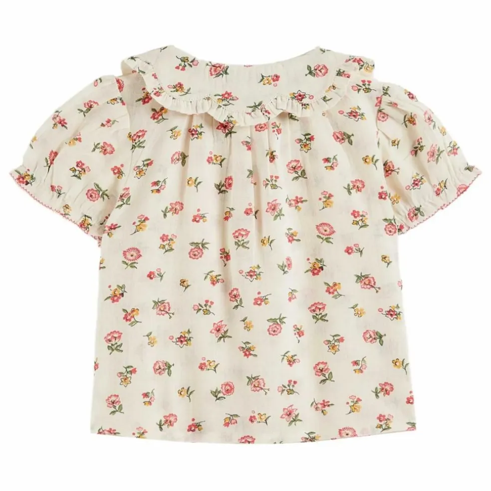Blouse à Col Fleurs | Ecru