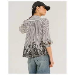 Blouse Bali Indie Rayée | Noir