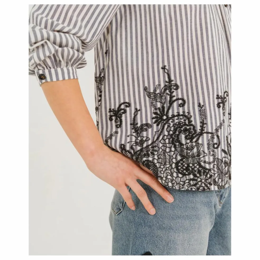 Blouse Bali Indie Rayée | Noir