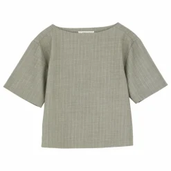 Blouse Blond Rayée Laine | Gris clair