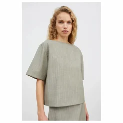 Blouse Blond Rayée Laine | Gris clair