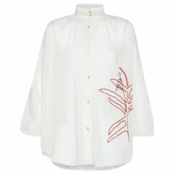 Blouse Brodée Bohémienne Coton et Voile de Soie | Blanc