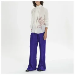Blouse Brodée Bohémienne Coton et Voile de Soie | Blanc