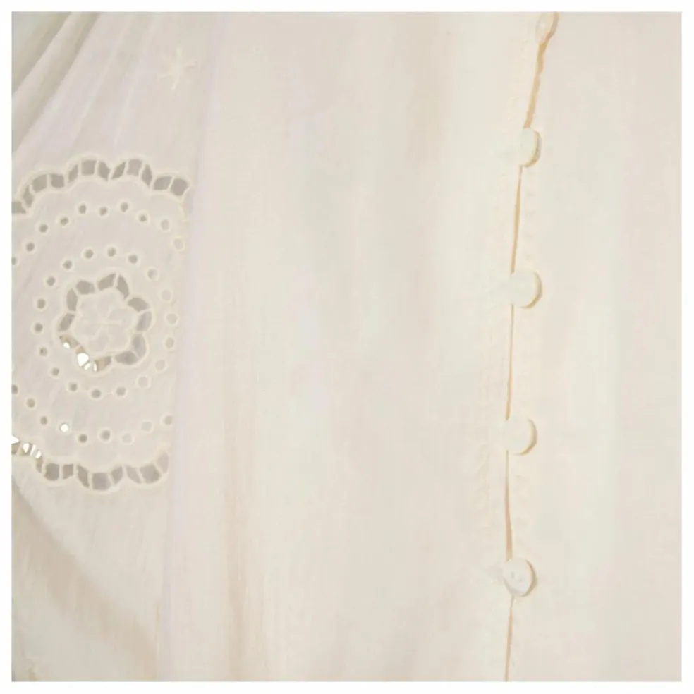 Blouse Brodée en Coton Bio | Blanc cassé