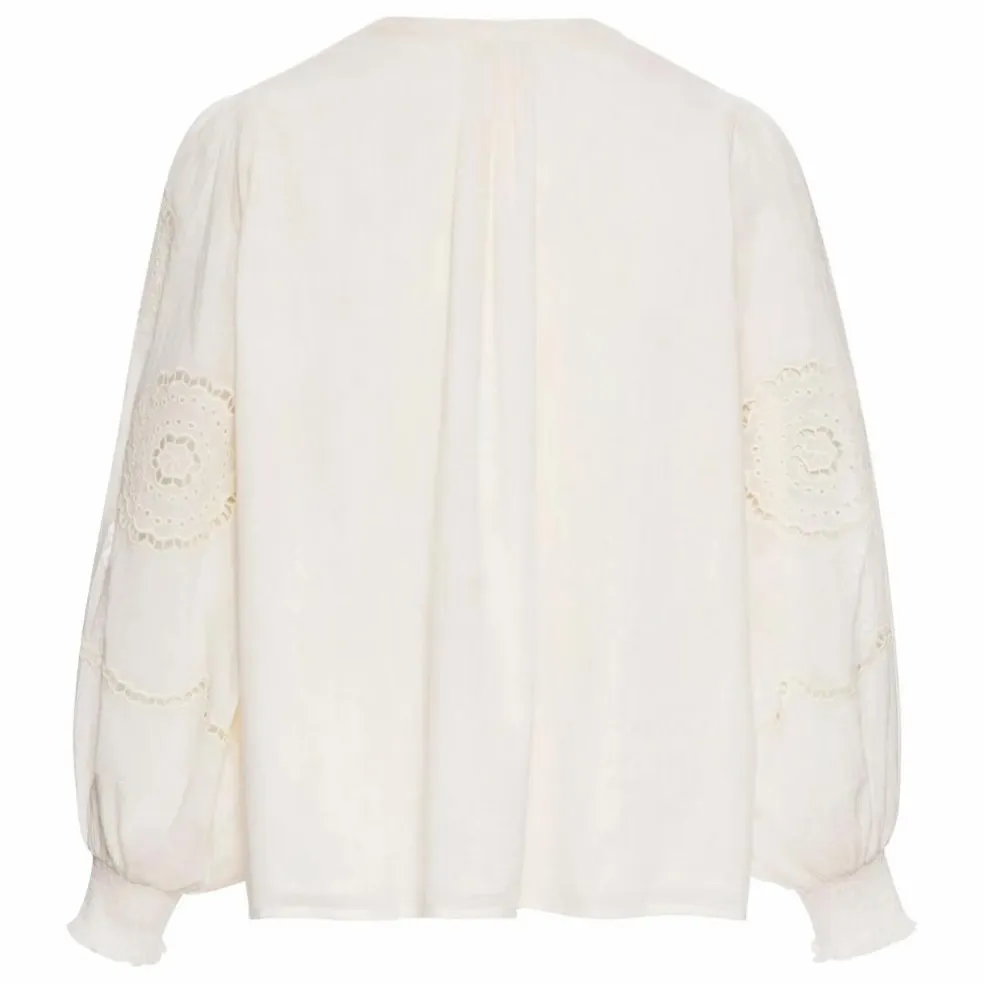 Blouse Brodée en Coton Bio | Blanc cassé