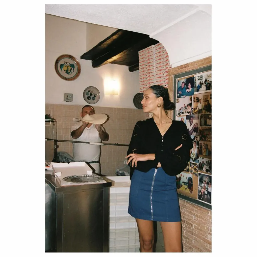 Blouse Brodée en Coton Bio | Noir