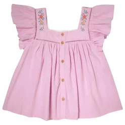 Blouse Brodée Volants | Lilas