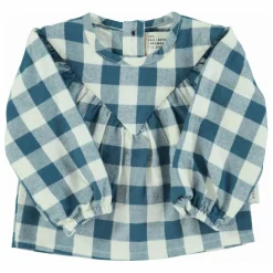 Blouse Carreaux Coton Bio | Bleu