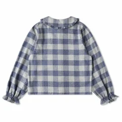 Blouse Carreaux Flanelle Tencel | Bleu