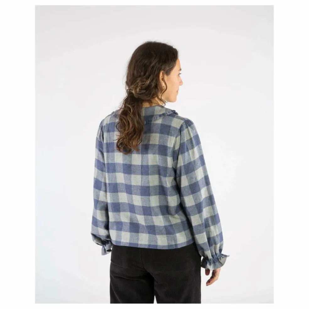 Blouse Carreaux Flanelle Tencel | Bleu