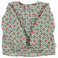 Blouse Carreaux Fleurs | Vert