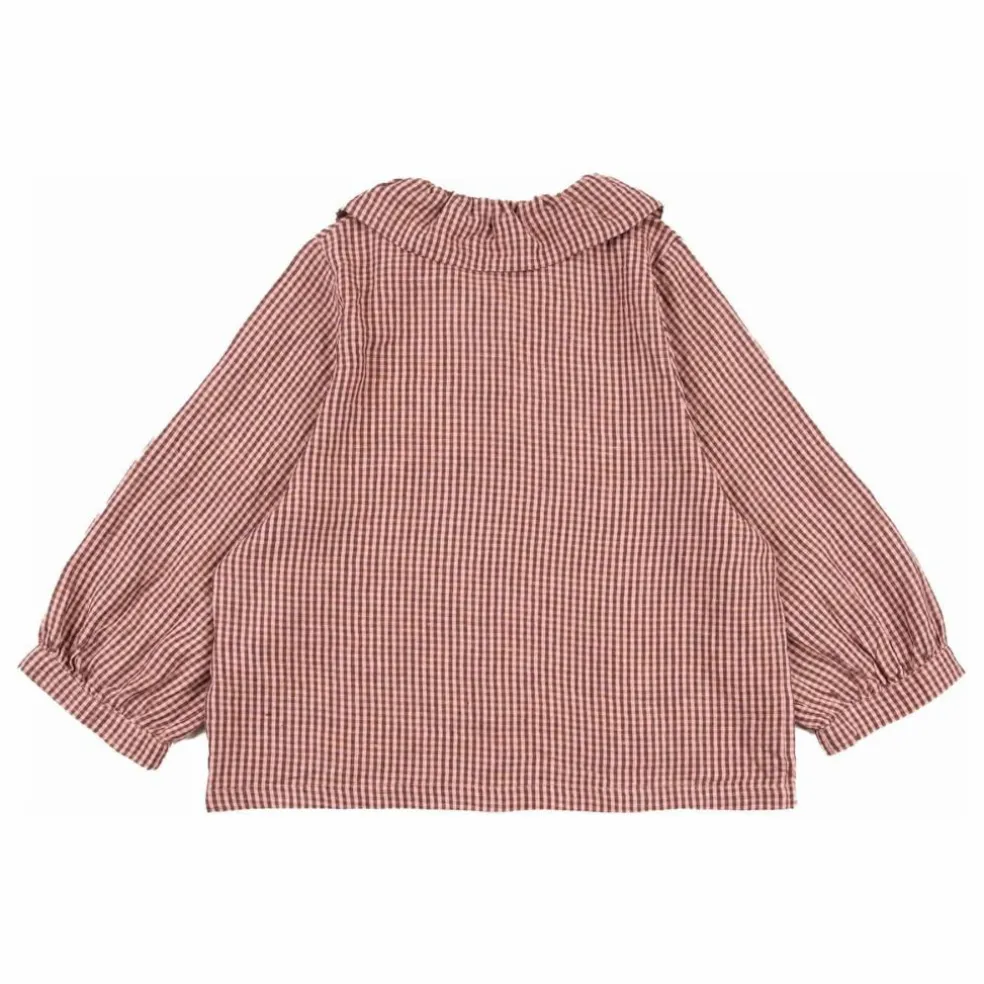 Blouse Carreaux Lin | Rose