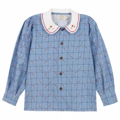 Blouse Catherina Coton Bio | Bleu