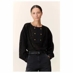 Blouse Cendre Dentelle | Noir