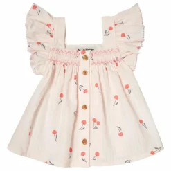 Blouse Cerises Volants | Rose pâle