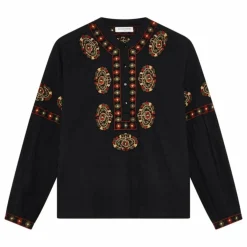 Blouse Chandelier Bruna Coton Flammé | Noir