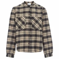 Blouse Chrono Check Flanelle de Coton Bio | Noir