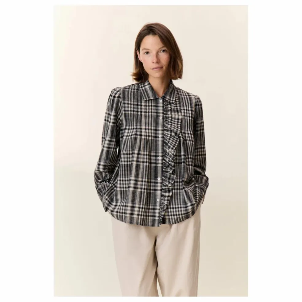 Blouse Claus Carreaux Coton Bio | Gris