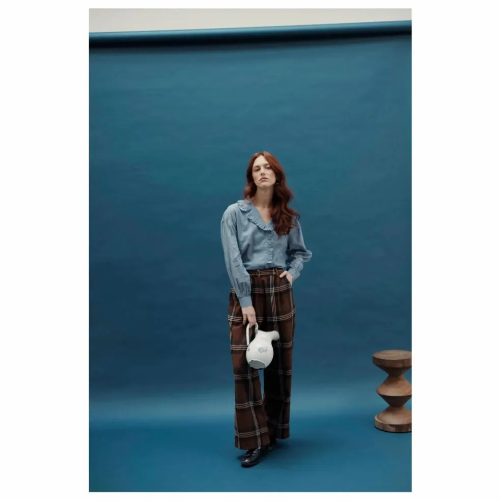 Blouse Célia Chambray | Bleu
