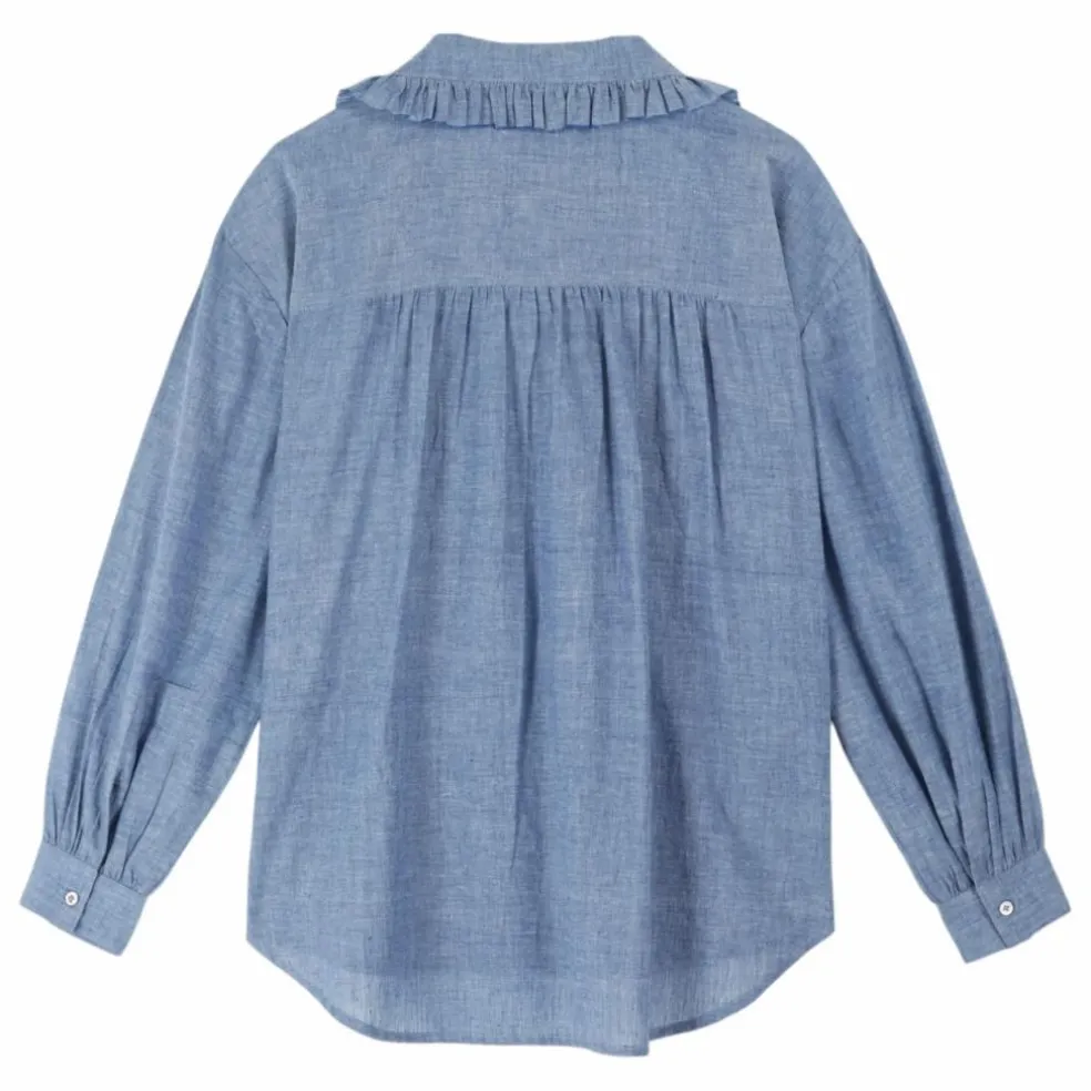 Blouse Célia Chambray | Bleu