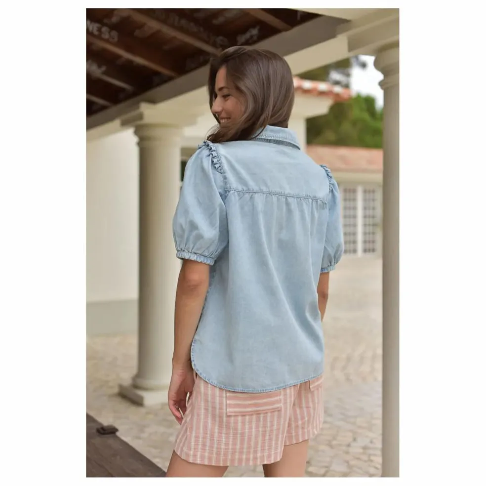 Blouse Clémence Denim - Collection Femme | Bleu Clair