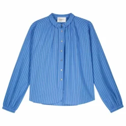 Blouse Cob Rayée Coton Bio | Bleu