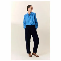Blouse Cob Rayée Coton Bio | Bleu