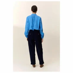 Blouse Cob Rayée Coton Bio | Bleu