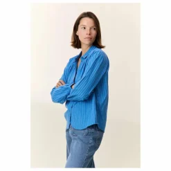 Blouse Cob Rayée Coton Bio | Bleu