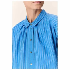 Blouse Cob Rayée Coton Bio | Bleu
