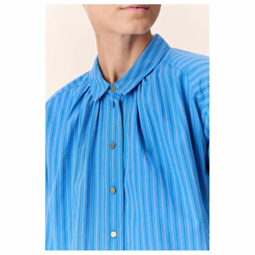 Blouse Cob Rayée Coton Bio | Bleu