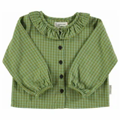 Blouse Col Carreaux Coton Bio | Vert