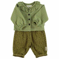 Blouse Col Carreaux Coton Bio | Vert