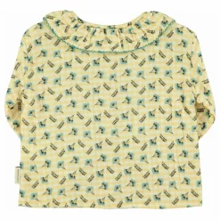 Blouse Col Claudine Fleurs | Jaune