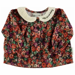 Blouse Col Claudine Fleurie | Noir