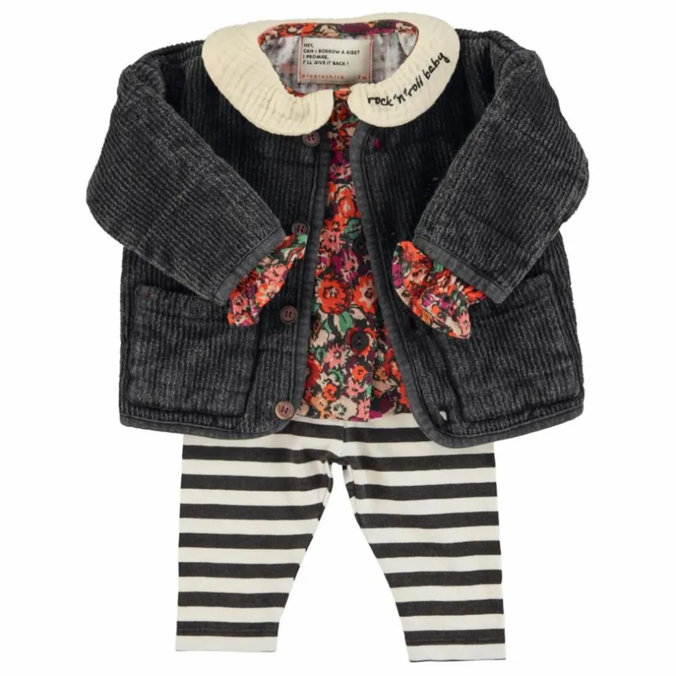 Blouse Col Claudine Fleurie | Noir