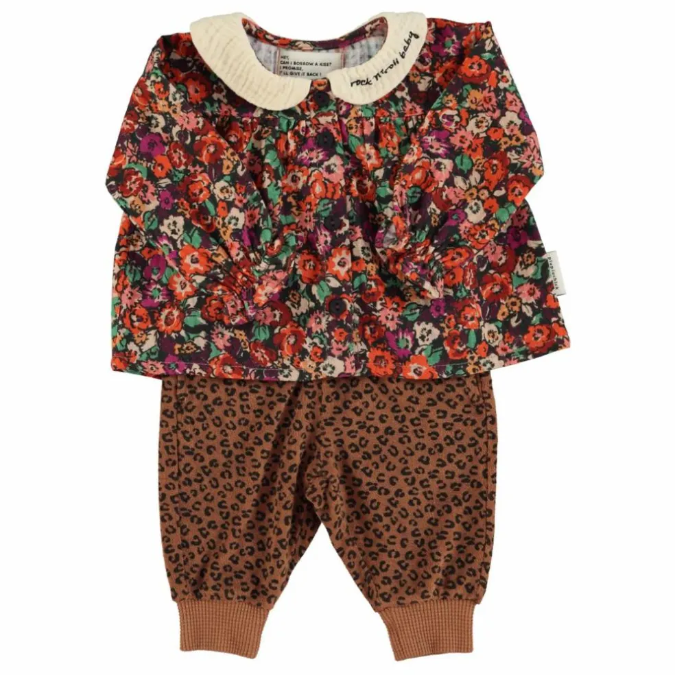 Blouse Col Claudine Fleurie | Noir