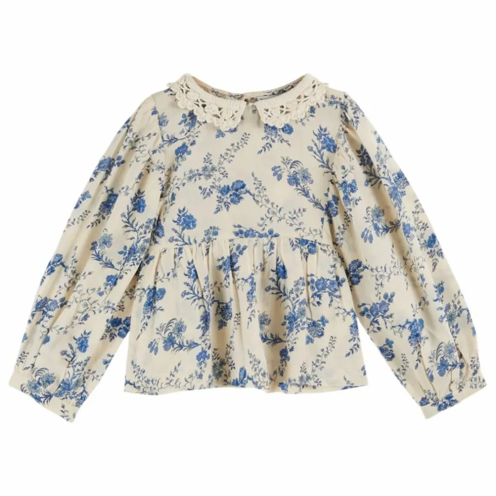 Blouse Col Crochet Fleurie | Ecru