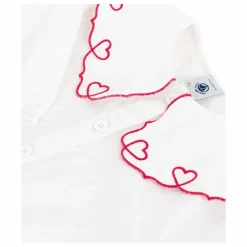 Blouse Col Cœurs Coton Bio | Blanc